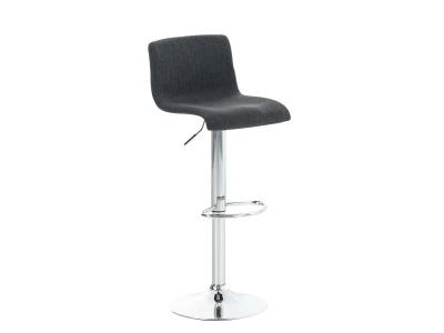 Tabouret de bar hoover assise en tissu pi&egrave;tement m&eacute;tal chrom&eacute; , gris fonc&eacute;