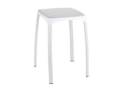 Tabouret pour salle de bain pieds acier assise ABS blanc - Losani WENKO