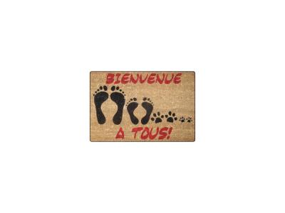 Paillasson coco 40 cm x 60 cm BIENVENUE A TOUS