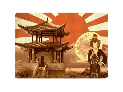 CBKREATION Tapis de souris D&eacute;cor Japon 27 x 19 cm