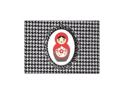 Tapis de souris Poup&eacute;e russe pied de poule by Cbkreation