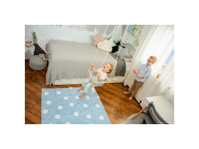 Lorena Canals Tapis Lavable Polka Dots Bleu et Blanc