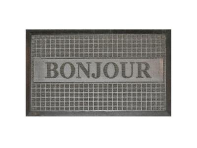 SUPPRIMER Tapis rectangulaire - L 75 x 45 cm - PVC - Bonjour Gris