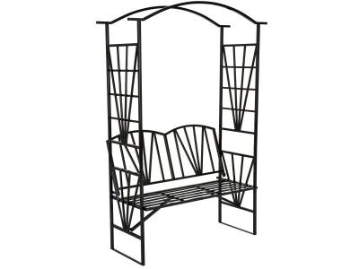 Tectake arche de jardin avec banc int&eacute;gr&eacute; 400769
