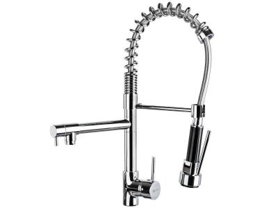 Tectake Robinet de cuisine avec douchette int&eacute;gr&eacute;e et bec d&eacute;port&eacute;