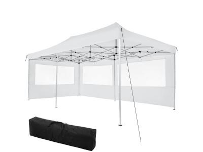 Tectake tonnelle 6 x 3 m avec 2 rideaux - blanc 403158