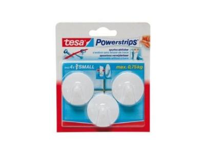 TESA 3 Mini Crochets ronds + 4 Mini Powerstrips - Blanc