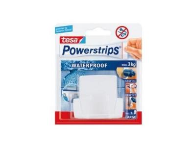 TESA Double crochet sp&eacute;cial salle de bain + 2 Powerstrips waterproof
