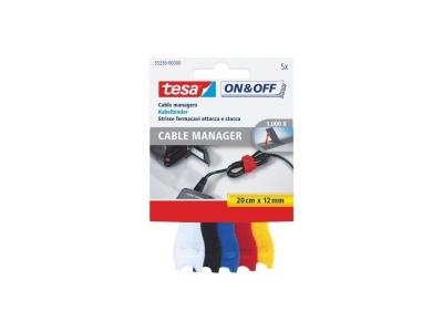 Tesa - organisateur de c&acirc;bles x 5 couleurs assorties BD-410113