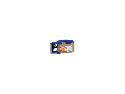 TESA Rouleau adh&eacute;sif 66 m x 50 mm - Marron + D&eacute;vidoir bleu
