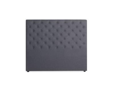 T&ecirc;te de lit capitonn&eacute;e Constance 140cm Tissu Gris - Gris