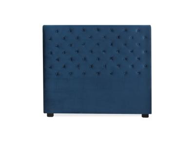 INTENSE DECO T&ecirc;te de lit capitonn&eacute;e Constance 140cm Velours Bleu Fonc&eacute;