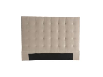 Miliboo T&ecirc;te de lit capitonn&eacute;e en Tissu Velours Taupe L160 cm HALCIONA
