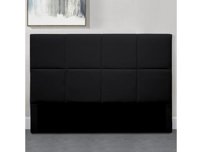 T&ecirc;te de lit simili cuir noir lexia 140 cm