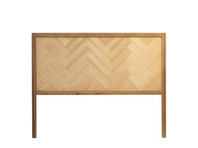 T&ecirc;te de lit marqueterie 160 cm en bois massif naturel - terre de nuit