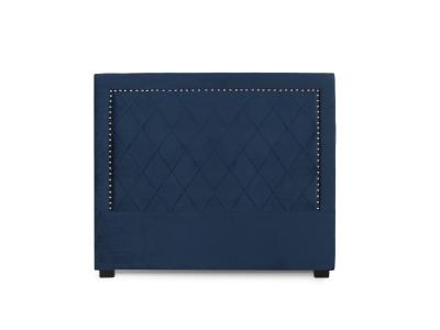 INTENSE DECO T&ecirc;te de lit Nolwen Velours Bleu Fonc&eacute; 140cm