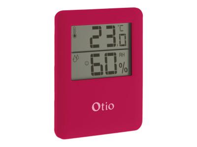 Thermom&egrave;tre Hygrom&egrave;tre magn&eacute;tique &agrave; &eacute;cran LCD - Rose - Otio