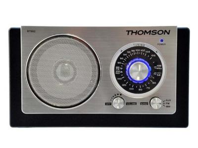 Thomson - Thomson RT602 Radio R&eacute;tro FM/MW Boitier en bois Noir/argent
