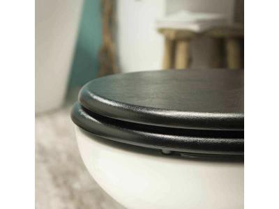 Tiger Si&egrave;ge de toilette Leatherlook MDF Noir 252540746