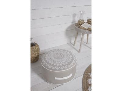 Pouf rond SLOW LIFE Karma 45X20cm en coton