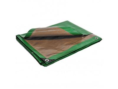Toile de protection 4 x 5 m Verte et Marron Trait&eacute;e Poly&eacute;thyl&egrave;ne Anti UV 250g/m&sup2; KZ GARDEN