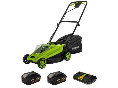 Tondeuse 20V + 2 Batteries 4.0Ah Chargeur double Bac 30L Gazon 500m2 VITO