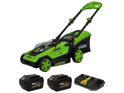 Tondeuse 40V - 2 Batteries lithium 6.0Ah Chargeur Double Moteur Brushless 800m2 -VITO
