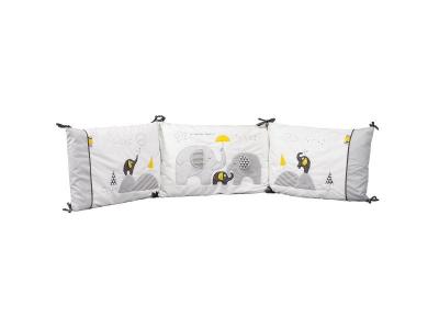 Tour de lit b&eacute;b&eacute; d&eacute;houssable 180x40cm en Coton Blanc