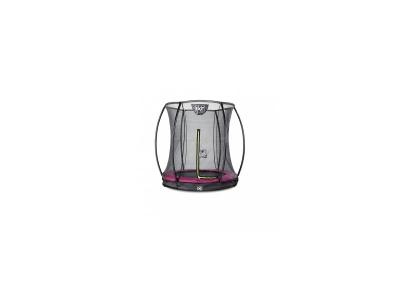 Trampoline enterr&eacute; Silhouette &oslash;183cm avec filet de s&eacute;curit&eacute; - rose