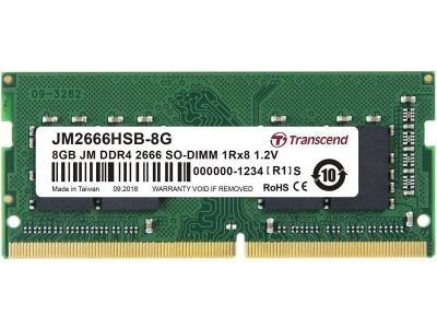 Transcend 8 Go DDR4 2666 MHz So-DIMM 1Rx8, TS2666HSB-8G M&eacute;moire RAM