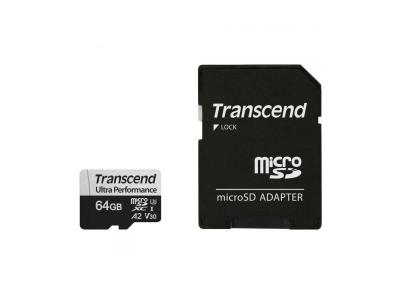 Transcend microsdxc 340s 64gb class 10 uhs-i u3 a2 DFX-641776