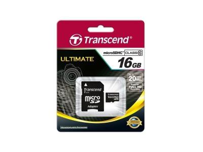 TRANSCEND Carte m&eacute;moire flash - 16 Go - Class 10 - micro SDHC