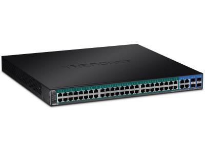 Trendnet 52-port gigabit web smart poe+ switch (740w) noir