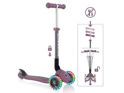 Trottinette Primo - 120/80 mm, ABEC 5, 3 roues, hauteur r&eacute;glable,roues LED