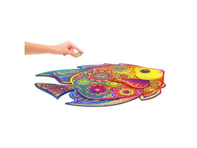 UNIDRAGON Puzzle en bois 700 pcs Shining Fish Taille royale 57x45 cm