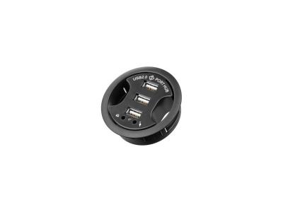 MicroConnect - Rallonge USB/audio - 3 x USB 2.0 - de bureau