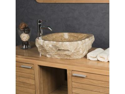 Vasque de salle de bain &agrave;&nbsp; poser en pierre Onyx 40 - 45 cm