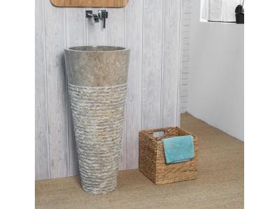 Vasque salle de bain sur pied en marbre florence gris 32005