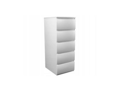 VENICE - Commode haute 5 tiroirs chambre bureau - 45x40x111 - blanc 