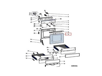 Verre porte four + band tableau wh pour cuisiniere ariston - c00268638