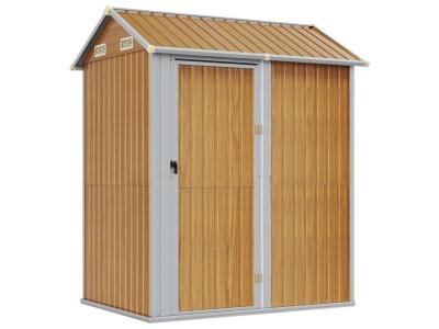 Vidaxl abri de jardin marron clair 192x152,5x237 cm acier galvanis&eacute;