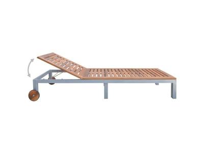 Chaise longue Bois d'acacia solide Vidaxl n/a