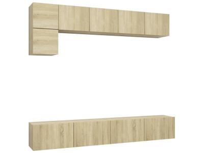 Vidaxl ensemble de meuble tv 5 pcs ch&ecirc;ne sonoma agglom&eacute;r&eacute;