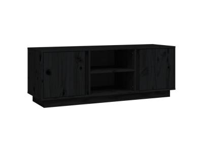 Vidaxl meuble tv noir 110x35x40,5 cm bois de pin massif