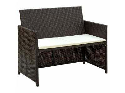 Vidaxl salon de jardin 4 pcs avec coussins r&eacute;sine tress&eacute;e marron 43908