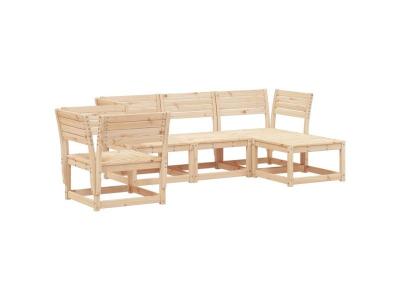 Vidaxl salon de jardin 5 pcs bois massif de pin
