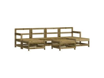 Salon de jardin 7 pcs bois de pin impregne