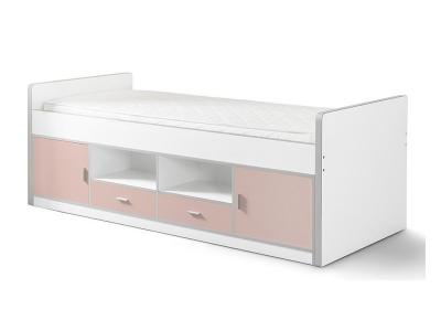 Vipack bonny lit capitaine 90x200 rose clair sans sommier BONKB9015