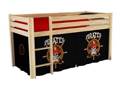 Lit enfant mezzanine + housse Pirates bois - PINO