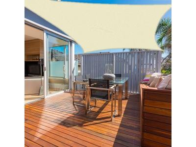 Voile d'ombrage 3 x 3 m carr&eacute; 280g/m&sup2; - Haute densit&eacute; r&eacute;sistante au vent - Tissu micro-a&eacute;r&eacute; - &Eacute;cru